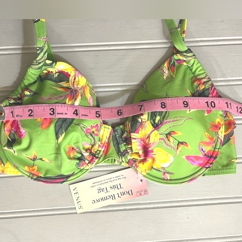VENUS Tropical Floral Underwire Bikini Swim Top Womens 34B Green Botanical NWT - Picture 11 of 12